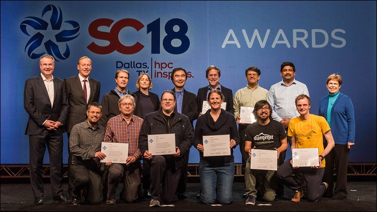 Image of the 2018 Gordon Bell Prize winning teams